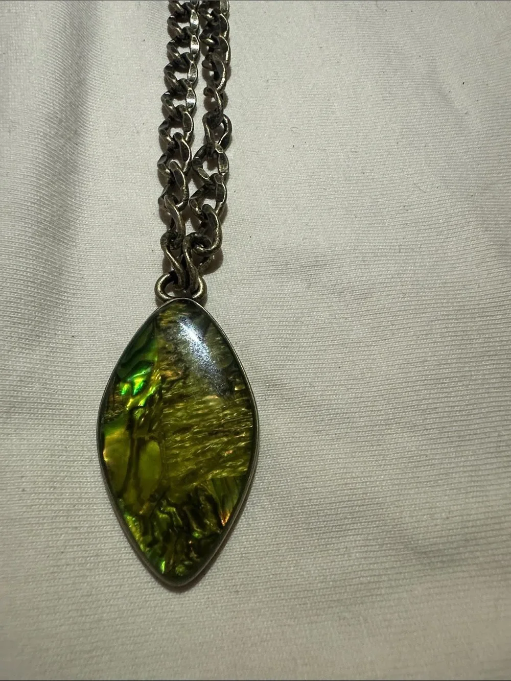 Vintage Abalone Shell Pendant Necklace